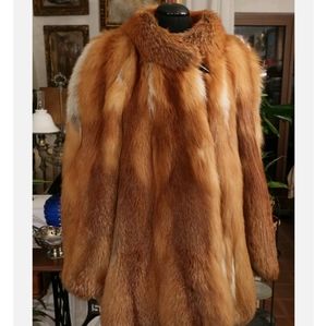 Luxury Canadian Red Fox Fur Coat, MINT